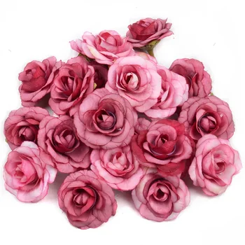 50шт 4 см Мини Изкуствена Коприна Розата е Цветето на Корона За Сватбата на Коледно Парти Декорации DIY Венец Бележки Занаят, Фалшиви Цветя
