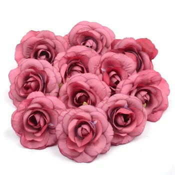 50шт 4 см Мини Изкуствена Коприна Розата е Цветето на Корона За Сватбата на Коледно Парти Декорации DIY Венец Бележки Занаят, Фалшиви Цветя Изображение 2