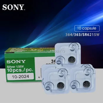 10 бр. За Sony Оригинала на 1,55 В 364 SR621SW V364 SR60 SR621 AG1 Опаковка с едно зърно Часовници Батерията Бутон Монета Клетка
