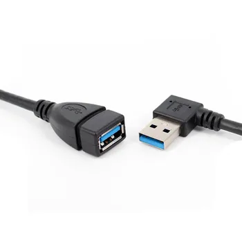 23 cm 90 Градуса USB 3.0 Наляво/Надясно/Нагоре/Надолу Ъгъл 90 Градуса Удлинительный кабел От мъжа към жената Захранващ Адаптер, USB Кабели Изображение 2