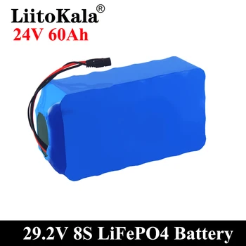LiitoKala 24 В 20Ah 30Ah 40Ah 50Ah 60Ah lifepo4 акумулаторна батерия 8 S 25,6 В дълбок цикъл на 1000 Вата скутер Инвалидна количка преносим лампа
