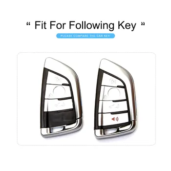 Кожен Калъф За Ключове на Колата, Защитната Обвивка, Кожа За BMW X1, X3 X4 X5 X6 F15 F48 540 740 1 2 5 7 Серия 218i Ключодържател Изображение 2