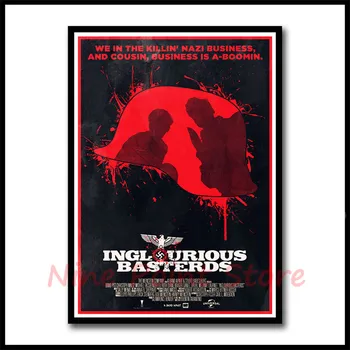 Inglourious Basterds Куентин Тарантино Класическа Серия Плакати на филми От Бяла Хартия с Покритие Декор Бара Модел Стикер За Стена Бескаркасная Изображение 2