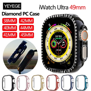 Diamond Защитен Калъф За Apple Watch Ultra 49 мм PC Броня За Apple Watch 8 7 45 мм 44 мм 42 мм 40 41 38 мм Защитен Калъф За екрана