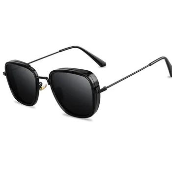 2022 Модни Слънчеви Очила За Мъже Steampunk Квадратен Марка пънк Дизайн Слънчеви Очила Óculos Ретро мъжки слънчеви Очила