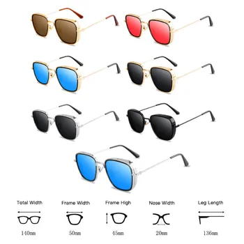 2022 Модни Слънчеви Очила За Мъже Steampunk Квадратен Марка пънк Дизайн Слънчеви Очила Óculos Ретро мъжки слънчеви Очила Изображение 2