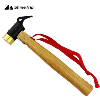 ShineTrip Открит Къмпинг Мед Чук Палатка Брезент Пирони Клечки Чук Дървена Дръжка Външни Мултифункционални Инструменти