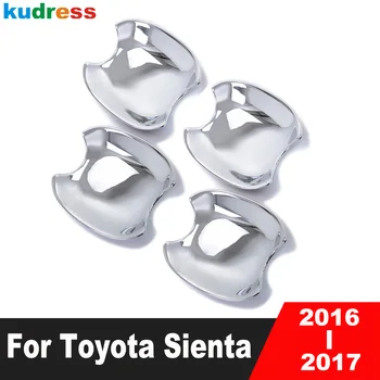 За Toyota Sienta 2015 2016 2017 NHP170 2nd Ge ABS Хромирана Автомобилна Страничната Врата копчето Купа Чаша Капак Тапицерия Леярство Стикер Аксесоари