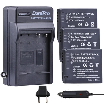 3 бр 1600 ма DMW-BCJ13 DMW BCJ13 Литиево-йонна Акумулаторна батерия + Зарядно за Кола + Штепсельная вилица на ЕС За Panasonic DMC LX5 LX5 LX5GK LX5K LX5W
