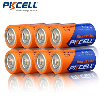 8 бр./лот PKCELL C, LR14 Батерии AM2 CMN1400 E93 Супер Алкални Батерии от 1,5 за Детектор За Дим Led Светлини Самобръсначката е Безжична