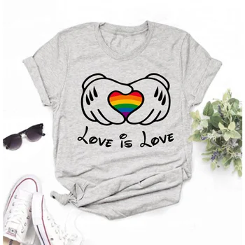 Женска тениска, тениска Rainbow Lesbian Pride, Забавна тениска Harajuku Ulzzang, женска тениска с принтом на 90-те години