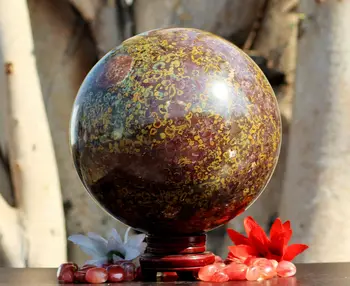 Натурален азо камък, кварцов кристал енергийна топка Рейки лечение украса на стаята за домашно подарък бижу Изображение 2