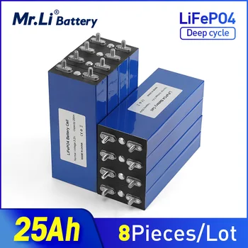 Mr.Li 8 бр 3.2 В 25Ah LiFePO4 акумулаторна батерия 25000 ма литиево желязо фосфат дълбоки цикли за Diy 12 24 36 48 В Слънчеви електрически инструменти