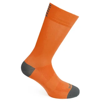 Оранжеви Цветове Унисекс Професионален Марка Спортни Чорапи Дишащи Пътен Bike Вело Чорапи Спорт На Открито Състезание Чорапи За Колоездене