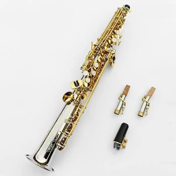Сребърен WO37 професионален сопран-саксофон Си бемол Японски ръчно дялан занаятчийски инструмент сопран саксофон едно към едно структура