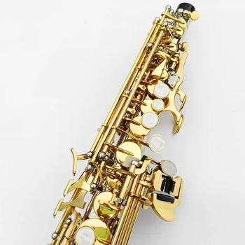 Сребърен WO37 професионален сопран-саксофон Си бемол Японски ръчно дялан занаятчийски инструмент сопран саксофон едно към едно структура Изображение 2