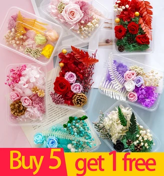 Купи 5 Получите 1 Безплатно Естествени сухи цветя DIY Материали, сухи цветя, Декоративни Аксесоари Комплект Сухоцветов САМ Материал ръчно изработени