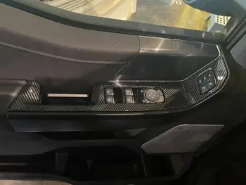 Аксесоари за интериора на Ford F150 F-150 Raptor 2021 2022 2023 ABS Въглеродни Влакна Бутон за Включване Стеклоподъемника Панел Капак Завърши LHD Изображение 2