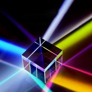 2 бр. Творчески Подаръци Светлинен Куб, Призма Цветна Шестостенни Дъгова Снимка Снимка 15*15*15 мм