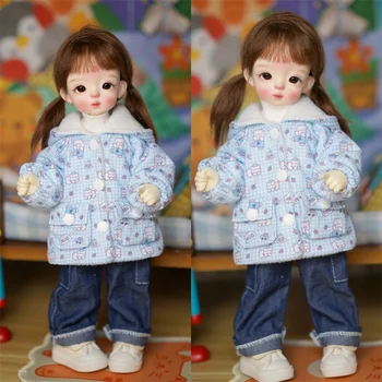 BJD кукла палто облекло за 1/6 BJD YOSD кукла сладко двупосочен пуховик стоп-моушън облекло, аксесоари Изображение 2