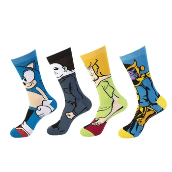 Игри Сладки Чорапи Sonic Cosplay Супергерой Памук Карикатура Самоличността На Чорапи Тенденция Чорапи Възрастни Комикси Чорапи Подарък